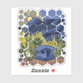 Zehntes Camping in den Bergen Aufkleber (Blatt)