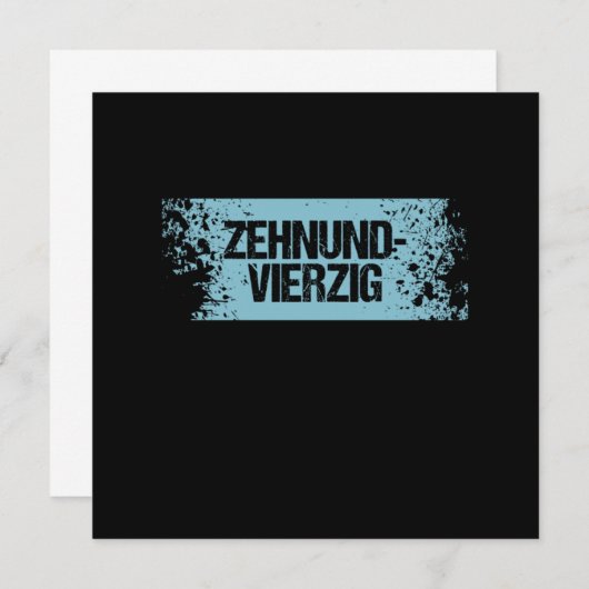 Zehnundvierzig 50 Jahre Geschenk Einladung (Vorne/Hinten)