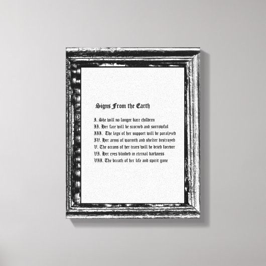 Zeichen aus der Erde Leinwanddruck (Vorderseite)