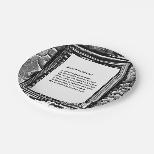 Zeichen aus der Erde Pappteller (Schrägansicht)