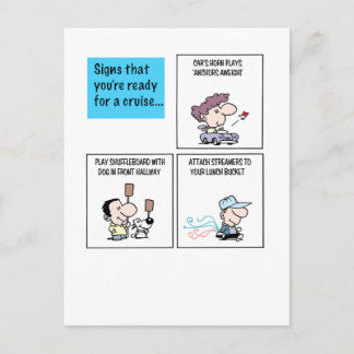Zeichen, dass Sie für eine Kreuzfahrt bereit sind Postkarte