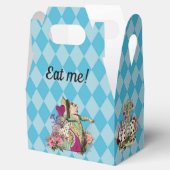Zeichen der Alice im Wunderland auf Blue Harlequin Geschenkschachtel (Geöffnet)