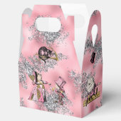 Zeichen der Alice im Wunderland auf Rosa und Silbe Geschenkschachtel (Geöffnet)