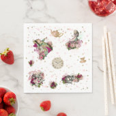 Zeichen der Alice im Wunderland auf Weiß und Glitz Serviette (Beispiel)