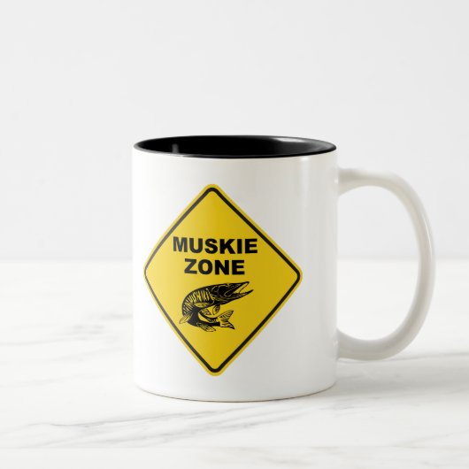 Zeichen der Fischereizone von Muskie Zweifarbige Tasse (Rechts)