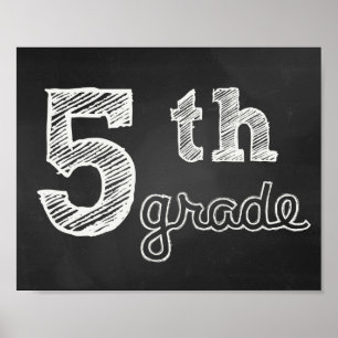 Zeichen der fünften Klasse - Chalkboard Poster