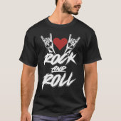 Zeichen der Hörner Hand Rock und Roll Music Lover T-Shirt (Vorderseite)