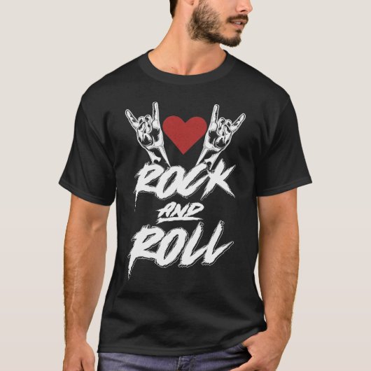 Zeichen der Hörner Hand Rock und Roll Music Lover T-Shirt (Vorderseite)