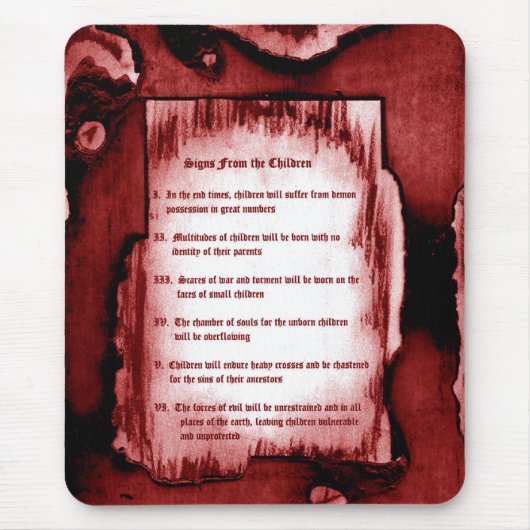 Zeichen der Kinder Mousepad (Vorne)