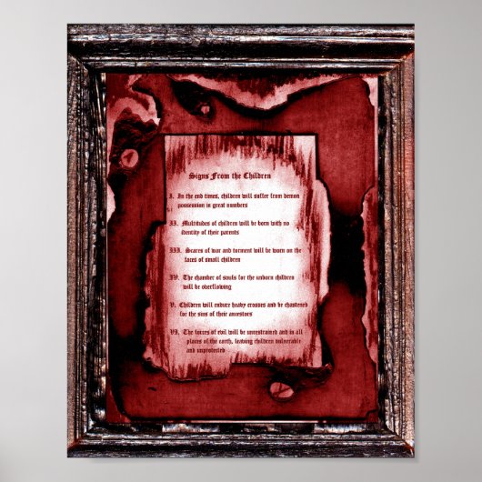 Zeichen der Kinder Poster (Vorne)