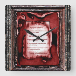 Zeichen der Kinder Quadratische Wanduhr