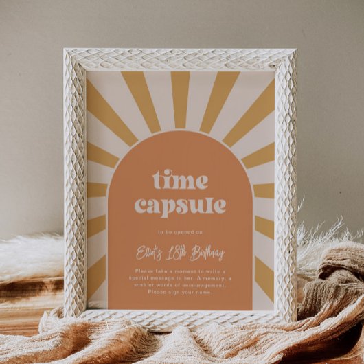 Zeichen der rosa Sun Time Kapsel