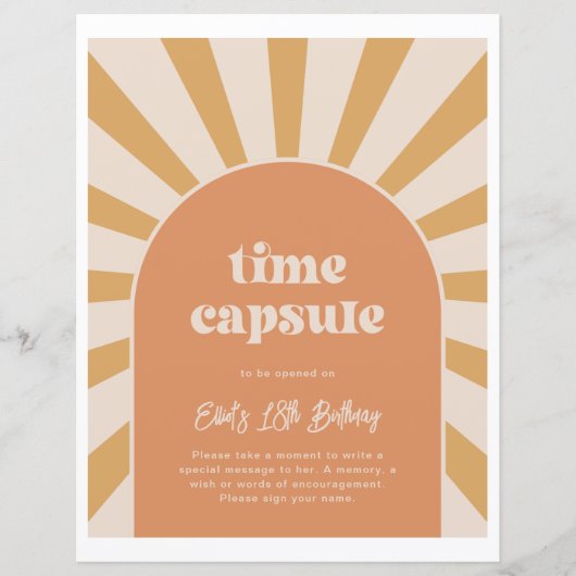 Zeichen der rosa Sun Time Kapsel (Vorderseite)