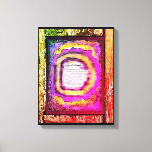 Zeichen der Schönheit Leinwanddruck (Vorderseite)