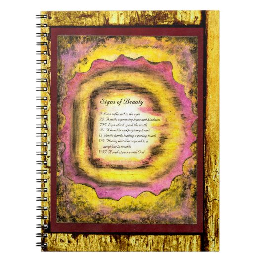 Zeichen der Schönheit Notizblock (Vorderseite)