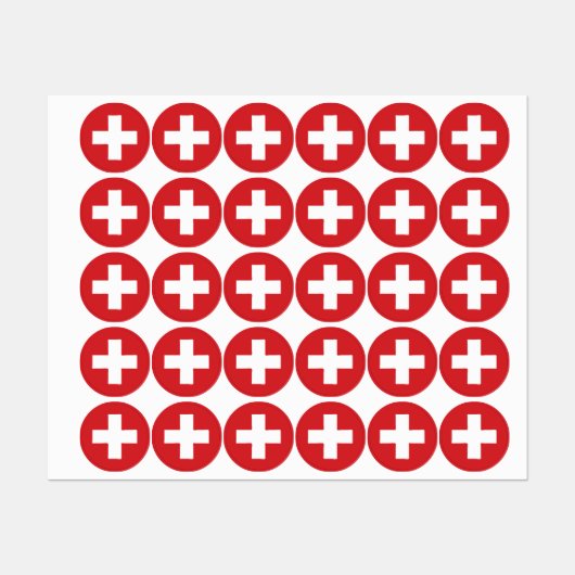 Zeichen der Schweiz Etiketten (Blatt)