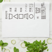 Zeichen der Wäsche Hinweis Küchentuch (Gefaltet)