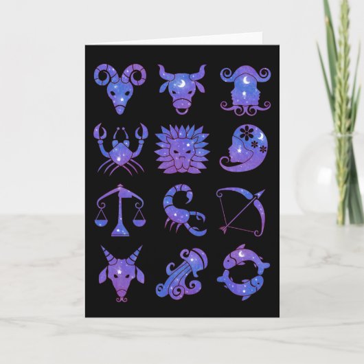 Zeichen der Zodiac-Grußkarte Karte (Vorderseite)