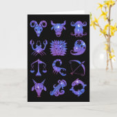 Zeichen der Zodiac-Grußkarte Karte (Gelbe Blume)