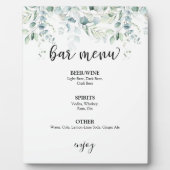 Zeichen des Bar Menüs - Eukalyptus Fotoplatte (Vorderseite)