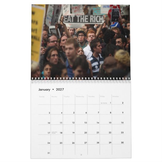 Zeichen des Beruf protestiert Kalender (Jan 2027)