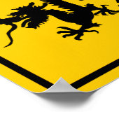 Zeichen des chinesischen Drachen über die Autobahn Poster (Ecke)