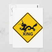 Zeichen des chinesischen Drachen über die Autobahn Postkarte (Vorne/Hinten)