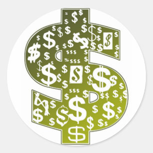 Zeichen des Dollars Runder Aufkleber