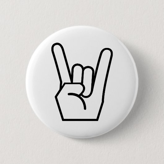 Zeichen des Felsens an Hand Button (Vorderseite)