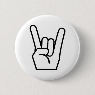Zeichen des Felsens an Hand Button