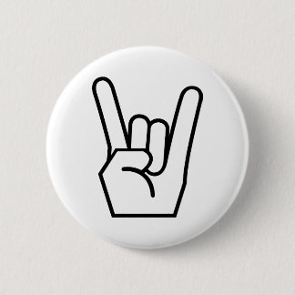 Zeichen des Felsens an Hand Button