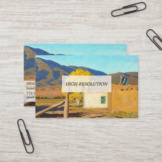 Zeichen des Herbstes 1931 von Maynard Dixon Visitenkarte (Vorderseite/Rückseite Beispiel)