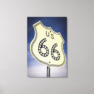 Zeichen des Landstraßen-Weg-66 Leinwanddruck