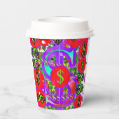 Zeichen des roten Dollars Pappbecher (Rückseite)