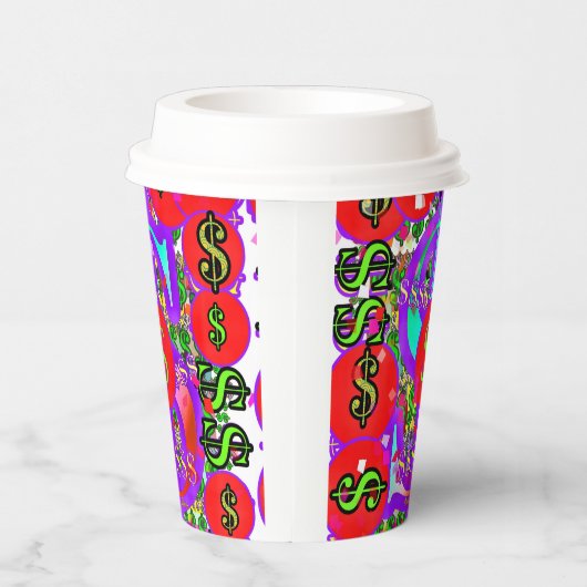 Zeichen des roten Dollars Pappbecher (Rechts)