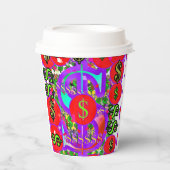 Zeichen des roten Dollars Pappbecher (Vorderseite)