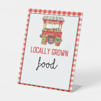 Zeichen des Roten Farmers auf dem Markt für Geburt Sockelschild