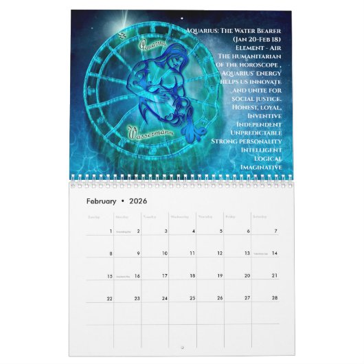 Zeichen des Tierkreises Kalender (Feb 2026)