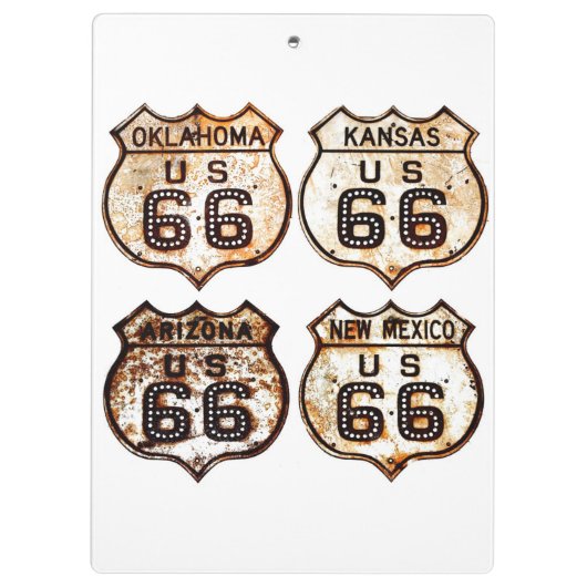 Zeichen des Weg-66 Klemmbrett (Rückseite)