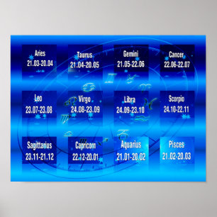 Zeichen des Zodiac Chart Poster