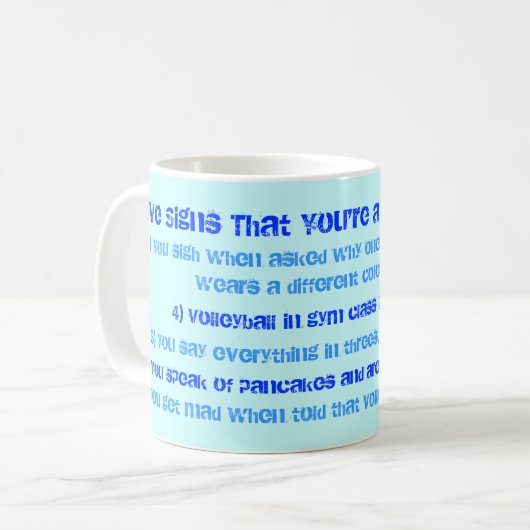 Zeichen einer Volleyball-Spieler-Tasse Kaffeetasse (Vorderseite Links)
