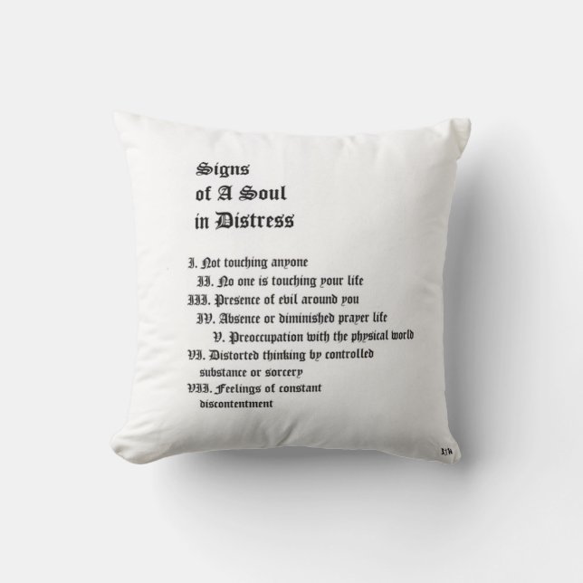 Zeichen eines Souls in Not Kissen (Vorderseite)