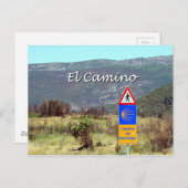 Zeichen El Camino de Santiago (Überschrift) Postkarte (Vorne/Hinten)