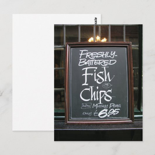 Zeichen "Fisch und Jetons" Postkarte (Vorne/Hinten)