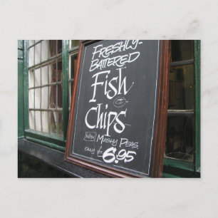 Zeichen "Fisch und Jetons" Postkarte