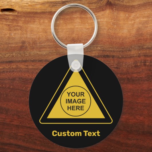 Zeichen für benutzerdefinierte Warndreieck Schlüsselanhänger (Vorderseite)