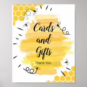 Zeichen für Bienenwasserkarten und Geschenke Poster