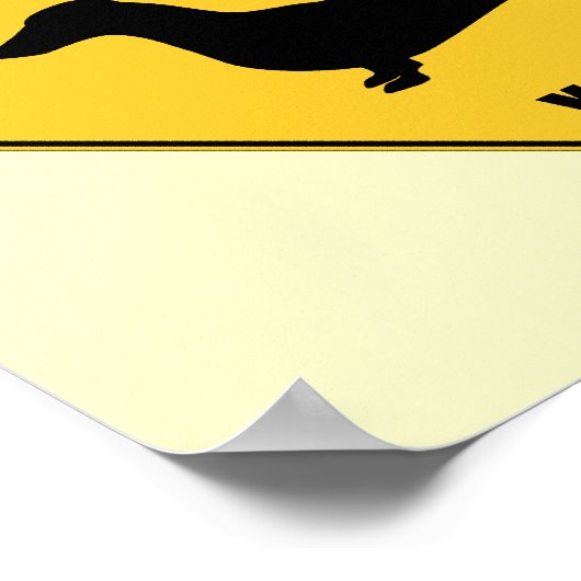 Zeichen für Dackel-Überquerung (XING) Poster (Ecke)