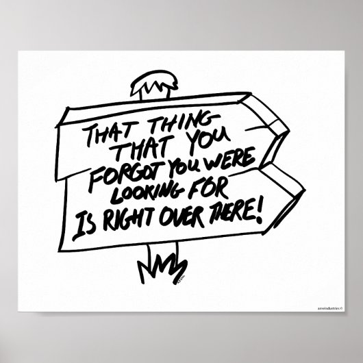 Zeichen für das Auffinden verloren gegangener Ding Poster (Vorne)