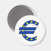 Zeichen für das Euro-Währungszeichen Magnet (Vorderseite/Rückseite)